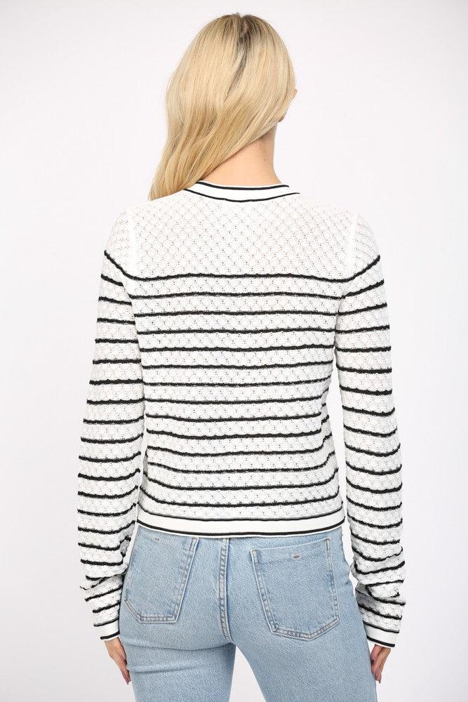 Striped Button Up Sweater