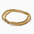 Dainty Double Beaded Bracelet Set - 18K Gold