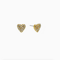 Dainty Diamond Heart Studs - 18K Gold