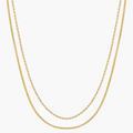 Double Layer Paperclip Necklace - 18K Gold