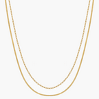 Double Layer Paperclip Necklace - 18K Gold