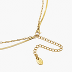 Double Layer Paperclip Necklace - 18K Gold