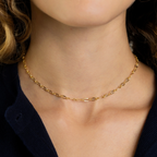 Modern Paperclip Necklace - 18K Gold