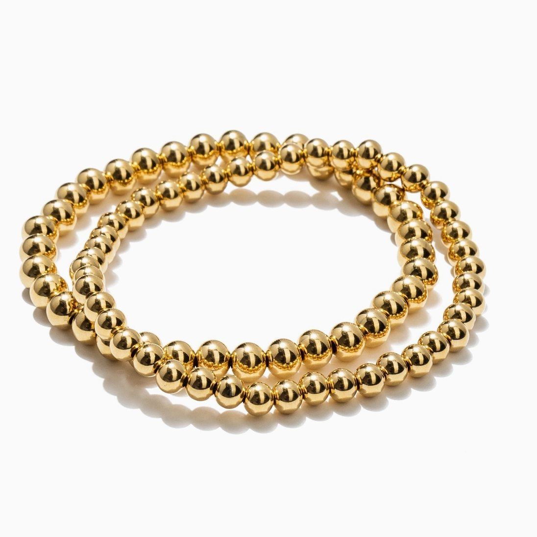 Bold Double Beaded Bracelet Set - 18K Gold