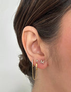 18K Gold Shiny Initial Studs
