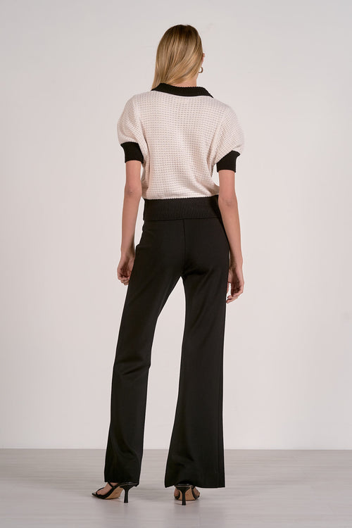 3/4 Sleeve Collar Sweater