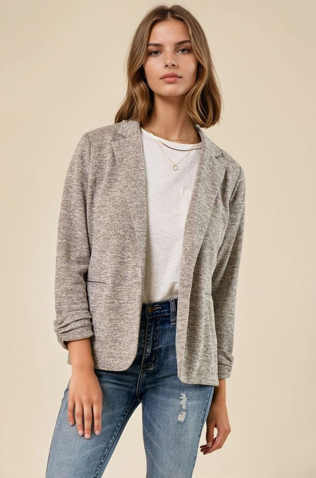 Knit Blazer - Taupe