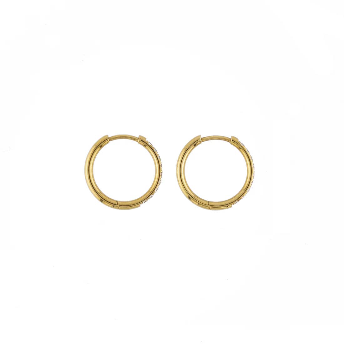 Gold Diamond Hoops - 18mm