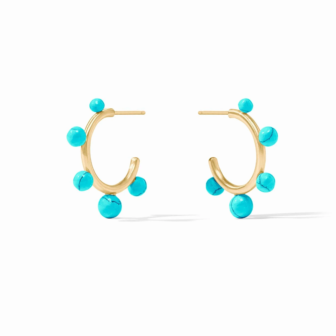 Julie Vos Hydra Stone Hoop - Turquiose Blue