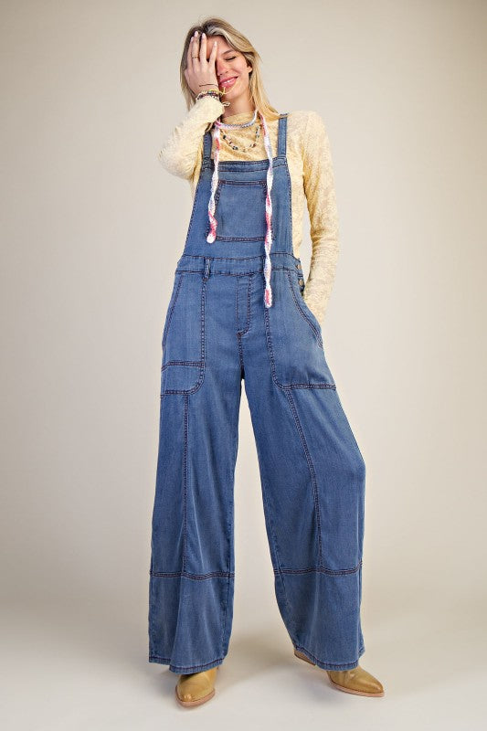 Washed Denim Jumpsuit