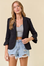 Ruffle Sleeve Blazer