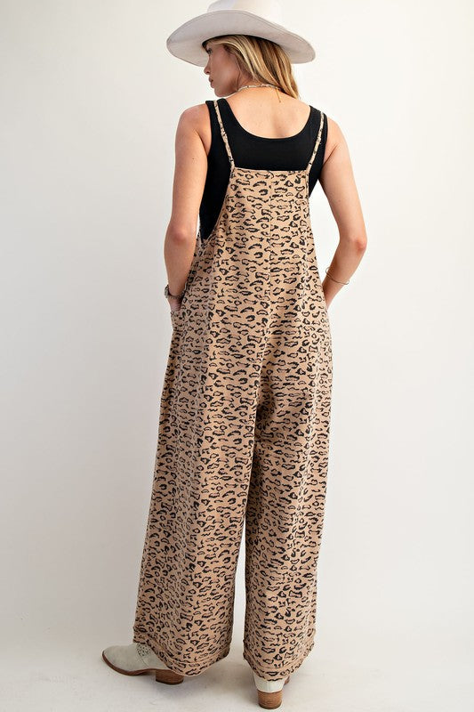 Animal Print Terry Knit Jumpsuit