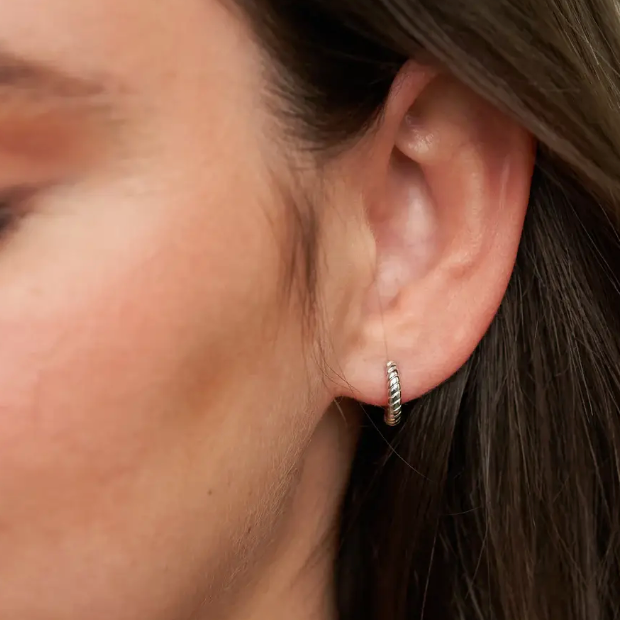 Silver Twisted Huggies