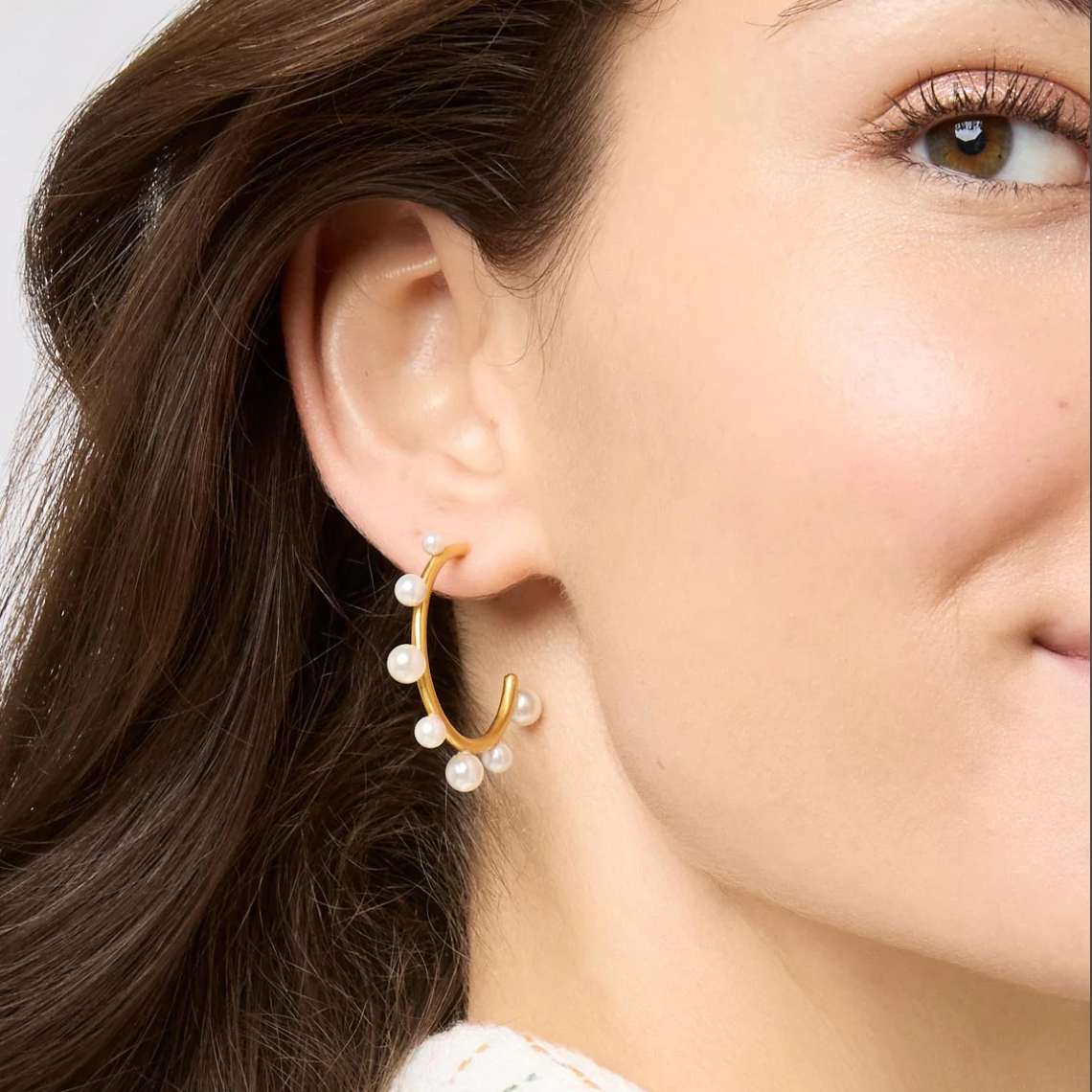 Julie Vos Hydra Stone Hoop - Pearl