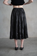 Faux Leather Shirred Skirt