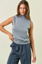 Basic Mock Neck Sweater Top