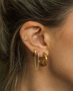18K Gold Shiny Initial Studs