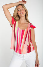 Woven Flutter Sleeve Top