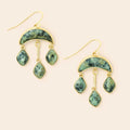 Stone Crescent Drop Earring