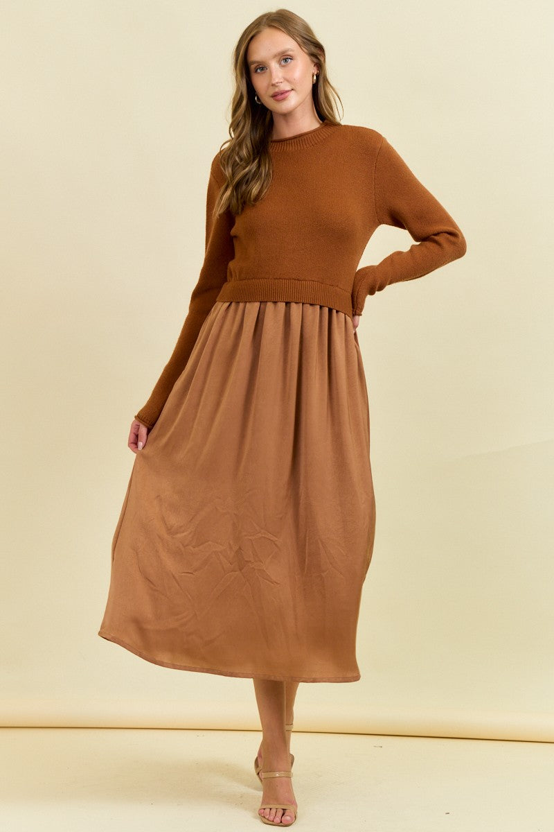 Turtle Neckline Knit Maxi Dress